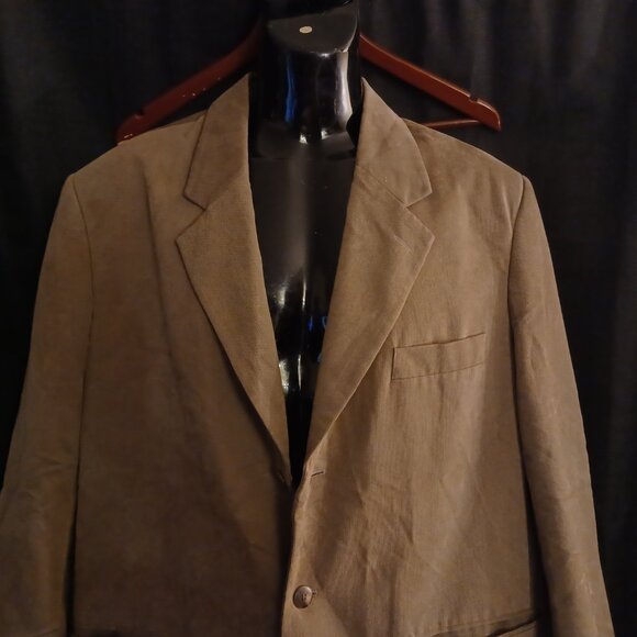 Perry Ellis Mens Professional classic fit Two Button tan Blazer Jacket size 46R - Picture 4 of 8